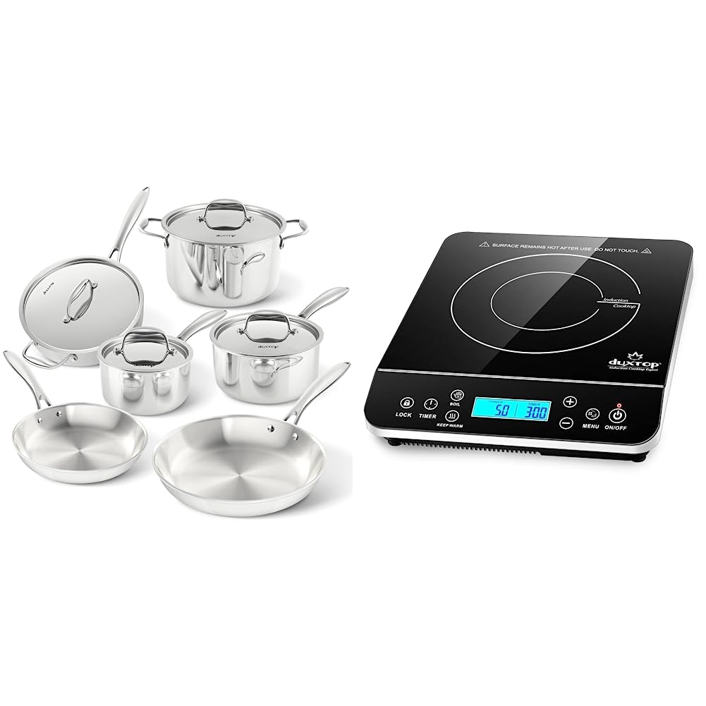 Amazon.com: Duxtop Whole-Clad Tri-Ply Stainless Steel Cookware Set